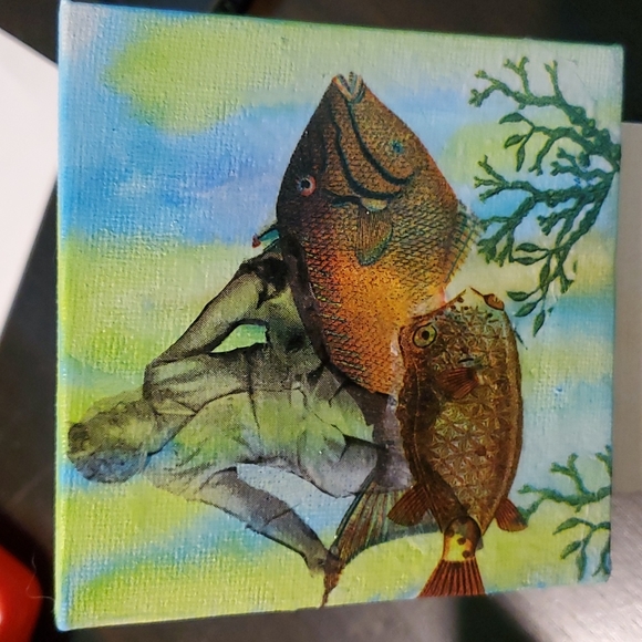 2 Canvas Watercolor Originals with easels - Picture 3 of 3